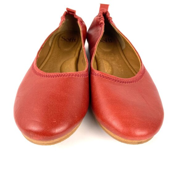 Sofft Kenni Genuine Leather Womens Ballet Flats In Rouge Red Slip On Size 11 - Picture 2 of 12